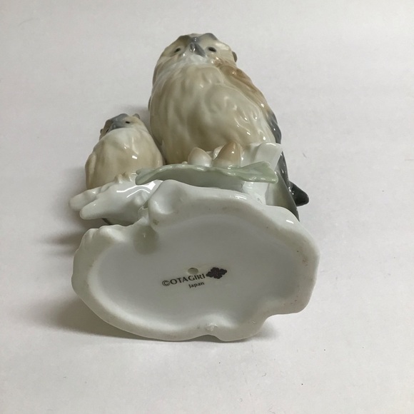 Otagiri Porcelain Figurine Owls On Branch Mom And Baby Japan 5 1/2” MINT Vintage - Picture 2 of 11